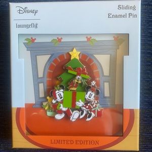 Loungefly Minnie and Mickey Christmas limited edition Sliding Enamel Pin